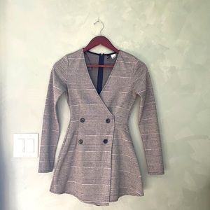 H&M black and white plaid romper